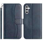 For Samsung Galaxy S23 FE 5G Dual-Folded S-shape Leather Phone Case(Navy Blue) - 1