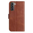 For Samsung Galaxy S21 FE 5G Dual-Folded S-shape Leather Phone Case(Coffee) - 3