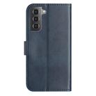 For Samsung Galaxy S21 FE 5G Dual-Folded S-shape Leather Phone Case(Navy Blue) - 3