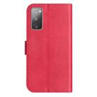 For Samsung Galaxy S20 FE Dual-Folded S-shape Leather Phone Case(Rose Red) - 3