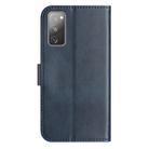 For Samsung Galaxy S20 FE Dual-Folded S-shape Leather Phone Case(Navy Blue) - 3