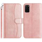 For Samsung Galaxy S20+ Dual-Folded S-shape Leather Phone Case(Rose Gold) - 1