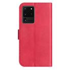 For Samsung Galaxy S20 Ultra Dual-Folded S-shape Leather Phone Case(Rose Red) - 3