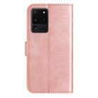 For Samsung Galaxy S20 Ultra Dual-Folded S-shape Leather Phone Case(Rose Gold) - 3