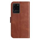 For Samsung Galaxy S20 Ultra Dual-Folded S-shape Leather Phone Case(Coffee) - 3