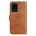 For Samsung Galaxy S20 Ultra Dual-Folded S-shape Leather Phone Case(Brown) - 3