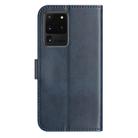 For Samsung Galaxy S20 Ultra Dual-Folded S-shape Leather Phone Case(Navy Blue) - 3