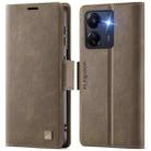 For Xiaomi Poco C65 4G AutSpace A11 Side Buckle MagSafe Magnetic RFID Phone Leather Case(Coffee) - 1