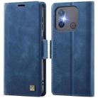 For Redmi 11A / 12C AutSpace A11 Side Buckle MagSafe Magnetic RFID Phone Leather Case(Blue) - 1