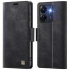 For Redmi 13C AutSpace A11 Side Buckle MagSafe Magnetic RFID Phone Leather Case(Black) - 1
