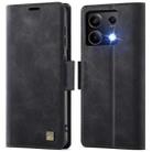 For Redmi Note 13 5G AutSpace A11 Side Buckle MagSafe Magnetic RFID Phone Leather Case(Black) - 1