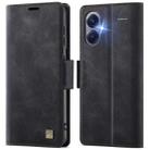 For Redmi Note 13 Pro+ 5G AutSpace A11 Side Buckle MagSafe Magnetic RFID Phone Leather Case(Black) - 1