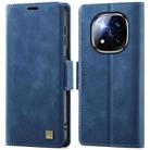 For Redmi Note 14 Pro 5G AutSpace A11 Side Buckle MagSafe Magnetic RFID Phone Leather Case(Blue) - 1