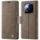 For Redmi Note 14 Pro 5G AutSpace A11 Side Buckle MagSafe Magnetic RFID Phone Leather Case(Coffee) - 1