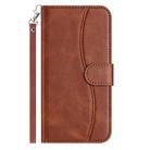 For Samsung Galaxy M32 Dual-Folded S-shape Leather Phone Case(Coffee) - 2