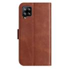 For Samsung Galaxy M32 Dual-Folded S-shape Leather Phone Case(Coffee) - 3