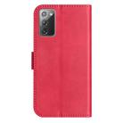 For Samsung Galaxy Note20 Dual-Folded S-shape Leather Phone Case(Rose Red) - 3