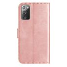 For Samsung Galaxy Note20 Dual-Folded S-shape Leather Phone Case(Rose Gold) - 3