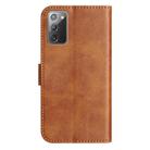 For Samsung Galaxy Note20 Dual-Folded S-shape Leather Phone Case(Brown) - 3