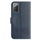 For Samsung Galaxy Note20 Dual-Folded S-shape Leather Phone Case(Navy Blue) - 3