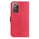 For Samsung Galaxy Note20 Ultra Dual-Folded S-shape Leather Phone Case(Rose Red) - 3