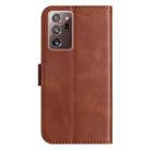 For Samsung Galaxy Note20 Ultra Dual-Folded S-shape Leather Phone Case(Coffee) - 3