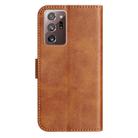For Samsung Galaxy Note20 Ultra Dual-Folded S-shape Leather Phone Case(Brown) - 3