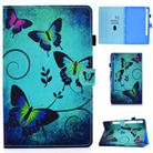 For Samsung Galaxy Tab S8 / Galaxy Tab S7 T870 Colored Drawing Stitching Horizontal Flip Leather Case with Holder & Card Slots & Sleep / Wake-up Function(Green Butterflies) - 1