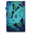For Samsung Galaxy Tab S8 / Galaxy Tab S7 T870 Colored Drawing Stitching Horizontal Flip Leather Case with Holder & Card Slots & Sleep / Wake-up Function(Green Butterflies) - 5