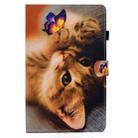 For Samsung Galaxy Tab S8 / Galaxy Tab S7 T870 Colored Drawing Stitching Horizontal Flip Leather Case with Holder & Card Slots & Sleep / Wake-up Function(Butterfly Cat) - 2