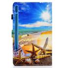 For Samsung Galaxy Tab S8 / Galaxy Tab S7 T870 Colored Drawing Stitching Horizontal Flip Leather Case with Holder & Card Slots & Sleep / Wake-up Function(Blue Sky Starfish) - 4