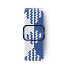For Apple Watch 46mm / 49mm / 45mm / 44mm Kalebol Eight Buckle Nylon Braided Watch Band(Blue White) - 2