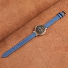 For Garmin Lily 2 14mm Kalebol Linen Leather Watch Strap(Dark Blue) - 2