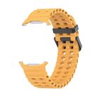 For Samsung Galaxy Watch Ultra 47mm Kalebol Porous Breathable Silicone Watch Band(Yellow) - 2