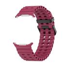 For Samsung Galaxy Watch Ultra 47mm Kalebol Porous Breathable Silicone Watch Band(Wine Red) - 2