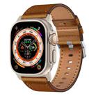 For Apple Watch 46mm / 49mm / 45mm / 44mm Kalebol Genuine Leather Watch Band(Titanium Red Brown) - 1
