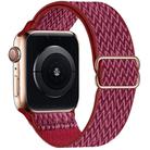 For Apple Watch 46mm / 49mm / 45mm / 44mm Kalebol Eight Buckle Wavy Braided Nylon Watch Band(Wine Red) - 1