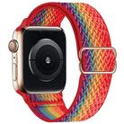 For Apple Watch 42mm / 41mm / 40mm / 38mm Kalebol Eight Buckle Wavy Braided Nylon Watch Band(Rainbow) - 1