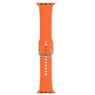 For Apple Watch 46mm / 49mm / 45mm / 44mm Kalebol Metal Pin Buckle Silicone Watch Band(Orange) - 3