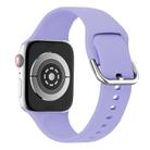For Apple Watch 46mm / 49mm / 45mm / 44mm Kalebol Metal Pin Buckle Silicone Watch Band(Light Purple) - 2