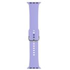 For Apple Watch 46mm / 49mm / 45mm / 44mm Kalebol Metal Pin Buckle Silicone Watch Band(Light Purple) - 3