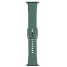 For Apple Watch 46mm / 49mm / 45mm / 44mm Kalebol Metal Pin Buckle Silicone Watch Band(Pine Green) - 3