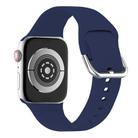 For Apple Watch 46mm / 49mm / 45mm / 44mm Kalebol Metal Pin Buckle Silicone Watch Band(Dark Blue) - 2