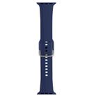 For Apple Watch 46mm / 49mm / 45mm / 44mm Kalebol Metal Pin Buckle Silicone Watch Band(Dark Blue) - 3