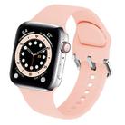 For Apple Watch 42mm / 41mm / 40mm / 38mm Kalebol Metal Pin Buckle Silicone Watch Band(Pink) - 1