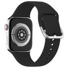 For Apple Watch 42mm / 41mm / 40mm / 38mm Kalebol Metal Pin Buckle Silicone Watch Band(Black) - 2
