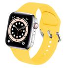 For Apple Watch 42mm / 41mm / 40mm / 38mm Kalebol Metal Pin Buckle Silicone Watch Band(Yellow) - 2