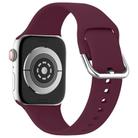 For Apple Watch 42mm / 41mm / 40mm / 38mm Kalebol Metal Pin Buckle Silicone Watch Band(Wine Red) - 1
