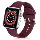 For Apple Watch 42mm / 41mm / 40mm / 38mm Kalebol Metal Pin Buckle Silicone Watch Band(Wine Red) - 2