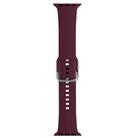 For Apple Watch 42mm / 41mm / 40mm / 38mm Kalebol Metal Pin Buckle Silicone Watch Band(Wine Red) - 3